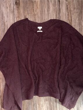 Vince Plum Ribbed Cashmere Poncho